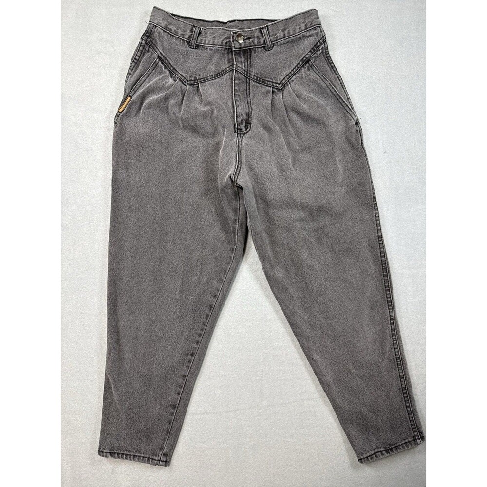 Vintage 80s Gitano Womens 12 Short Gray Pleated High Waist Mom Jeans Hong Kong